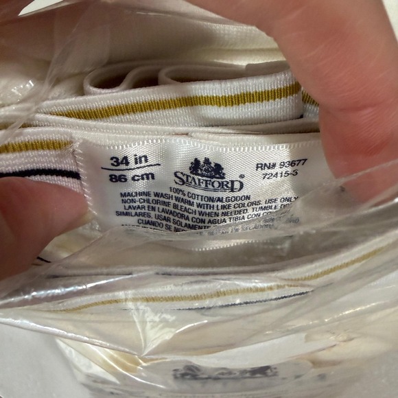 Stafford Comfort Briefs Mens 34 White 100% Cotton Full Cut 3 Pack (2 Packs) - Picture 5 of 5